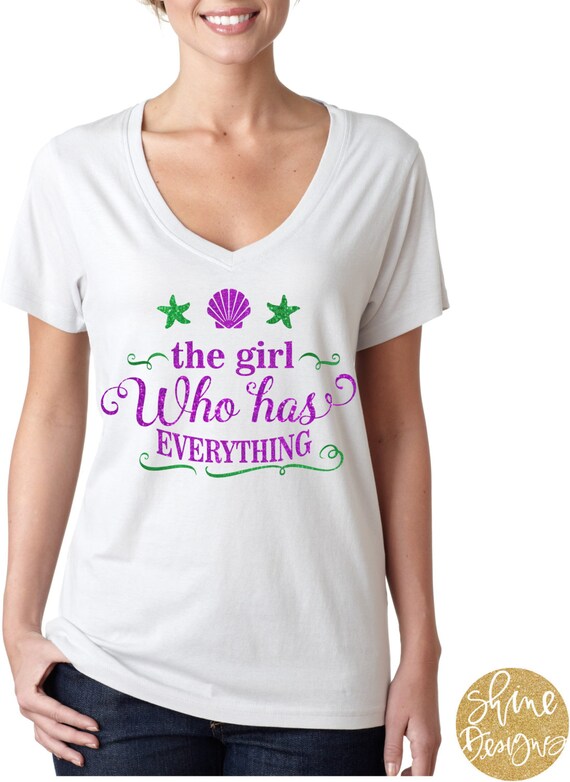The Girl Who Has Everything - The Little Mermaid Glitter Shirt