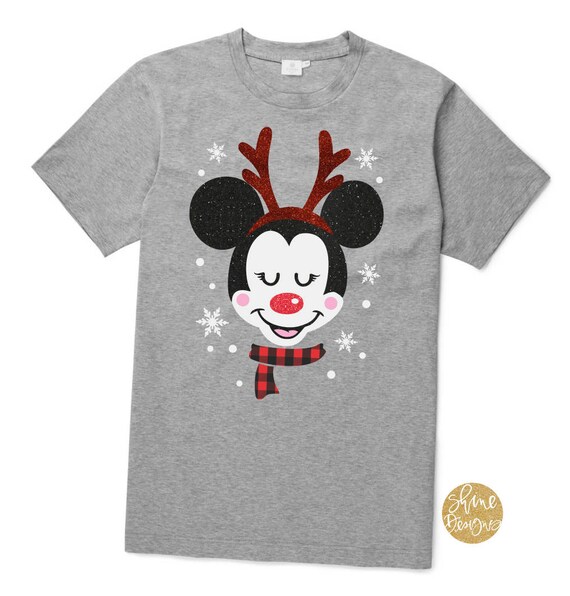 Mickey Reindeer Head - Magical Christmas Shirt - Mouse Reindeer Glitter Shirt