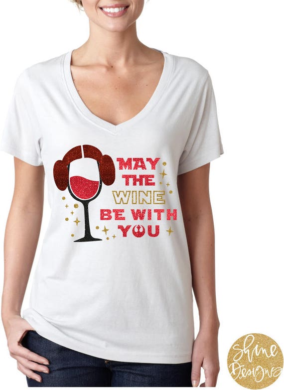 Princess Leia Wine Shirt – Star Wars Glitter Tee