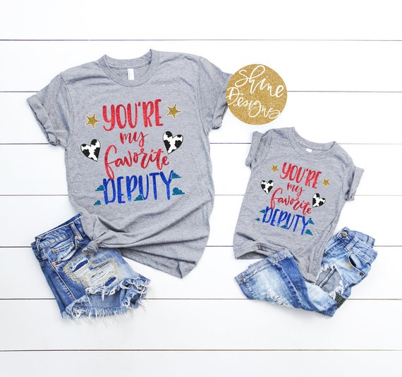 You're My Favorite Deputy -Toy Story Glitter Shirt - Magical Shirt - Toy Story Shirt - Mom and Child Matching Shirts