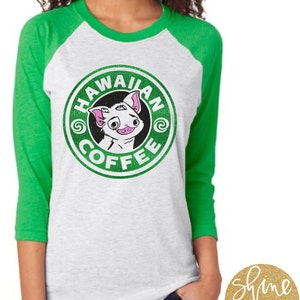 ORIGINAL - Hawaiian Coffee - Moana Shirt - Pua Glitter Shirt - Magical Glitter Shirt