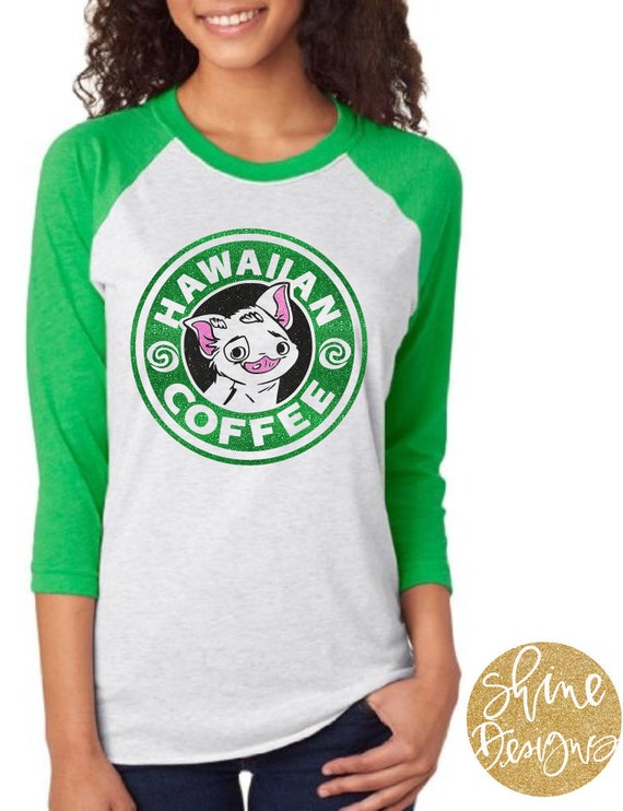 ORIGINAL - Hawaiian Coffee - Moana Shirt - Pua Glitter Shirt - Magical Glitter Shirt