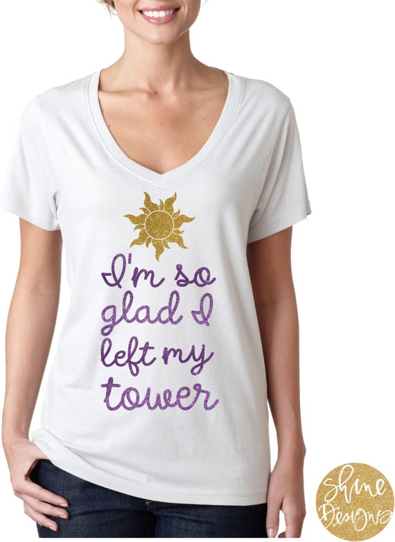 I'm So Glad I Left My Tower - Tangled Magical Glitter Shirt