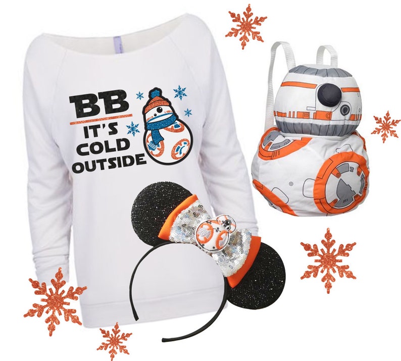 BB It's Cold Outside Star Wars Glitter Shirt Christmas Glitter Shirt image 4