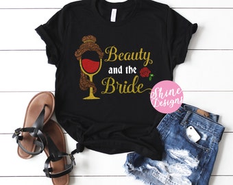 Beauty and the Bride - Beauty and the Beast Inspired Magicaly Glitter Shirt - Epcot Food and Wine Festival