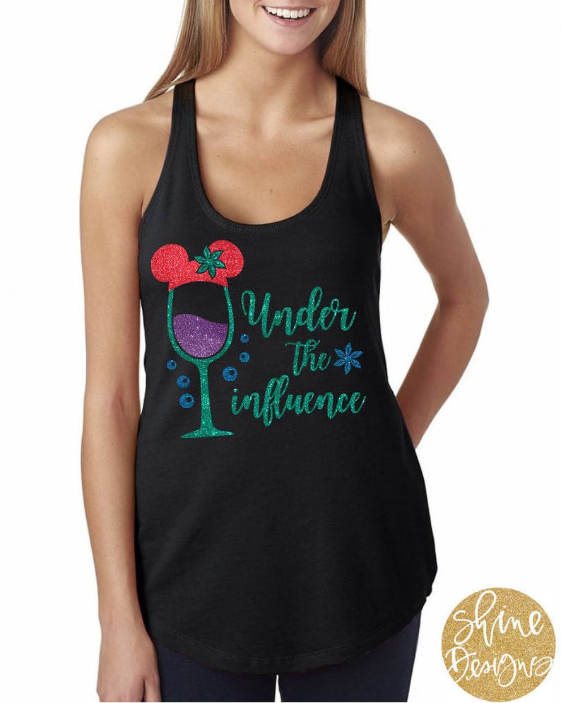 Under The Influence The Little Mermaid Inspired Drinking Glitter Shirt Epcot Food And Wine Festival image 3