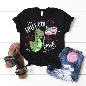 Let Freedom Rawr - Magical Fourth of July Glitter Shirt - Magical Glitter Shirt