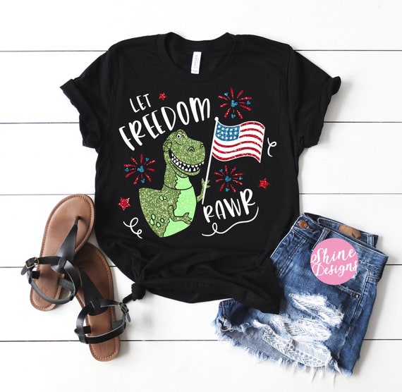 Let Freedom Rawr - Magical Fourth of July Glitter Shirt - Magical Glitter Shirt