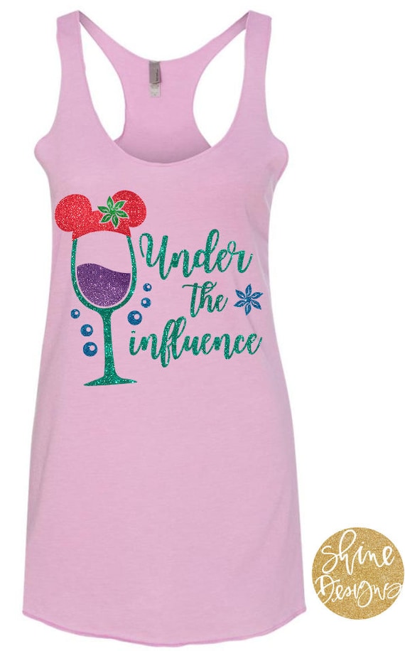 Under The Influence - The Little Mermaid Inspired Glitter Wine Shirt - Epcot Food and Wine Festival