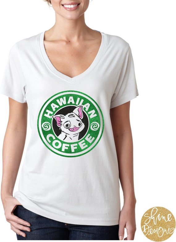 ORIGINAL - Hawaiian Coffee - Moana Shirt - Pua Glitter Shirt - Magical Glitter Shirt