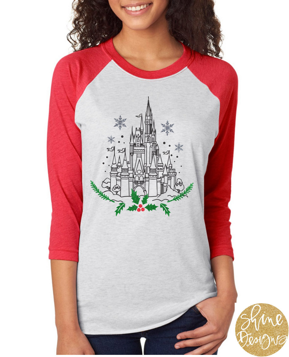 Magical Detail Castle Shirt - Magical Glitter Shirt - Christmas Glitter Shirt