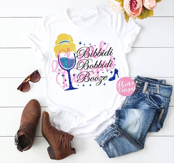 Bibbidi Bobbidi Booze - Cinderella Inspired Magical Glitter Shirt - Epcot Food and Wine Festival