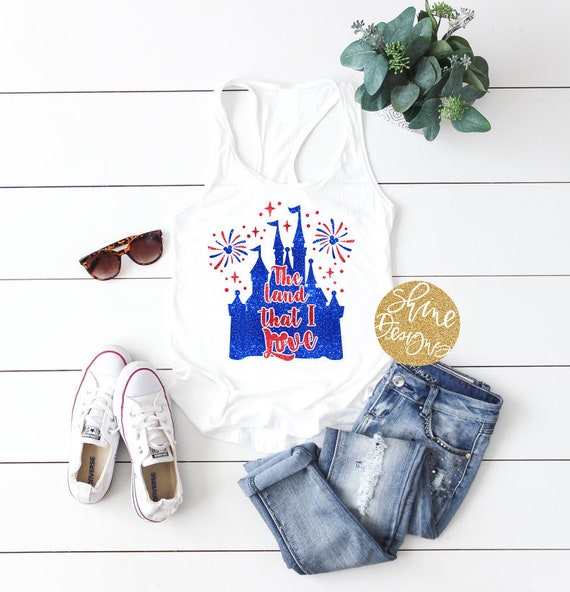 The Land That I Love - Magical Fourth of July Glitter Shirt - Magical Glitter Shirt