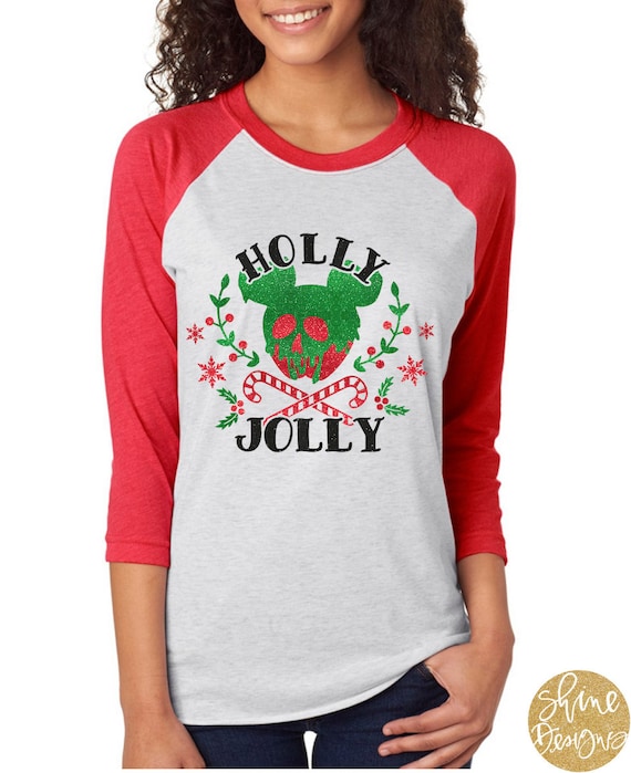 Snow White Poison Apple Holly Jolly Glitter Shirt - Magical Glitter Shirt - Christmas Glitter Shirt