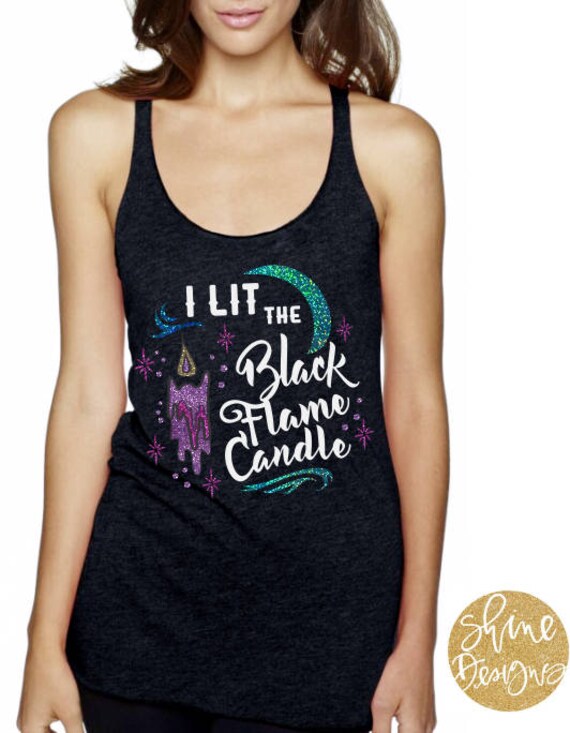 I Lit The Black Flame Candle - Hocus Pocus Spell Shirt - Sanderson Sisters Glitter Shirt