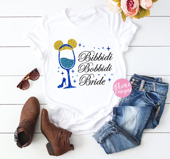 Bibbidi Bobbidi Bride - Cinderella Inspired Magical Glitter Shirt - Epcot Food and Wine Festival