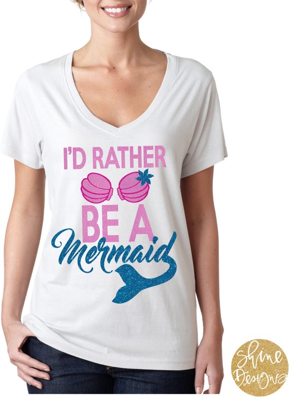 I'd rather be a Mermaid Glitter Shirt