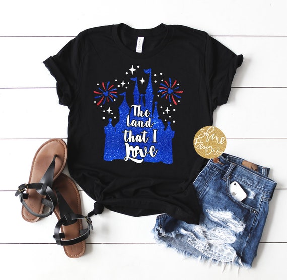 The Land That I Love - Magical Fourth of July Glitter Shirt - Magical Glitter Shirt