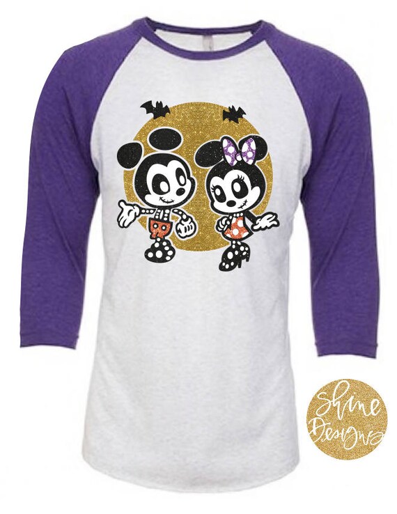 Minnie Mickey Skeleton Halloween Glitter Shirt - Halloween Magical Glitter Shirt
