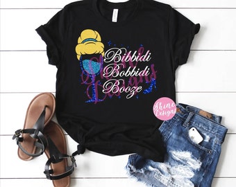 Bibbidi Bobbidi Booze - Cinderella Inspired Magical Glitter Shirt - Epcot Food and Wine Festival