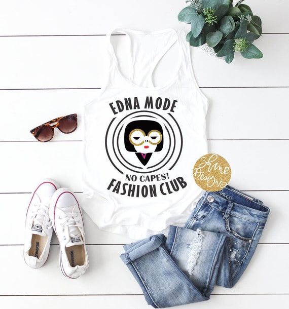 Edna Mode No Capes Fashion Shirt - Incredibles Shirt - Magical Shirt - Incredibles 2 Shirt - Edna Mode Fashion Club Glitter Shirt