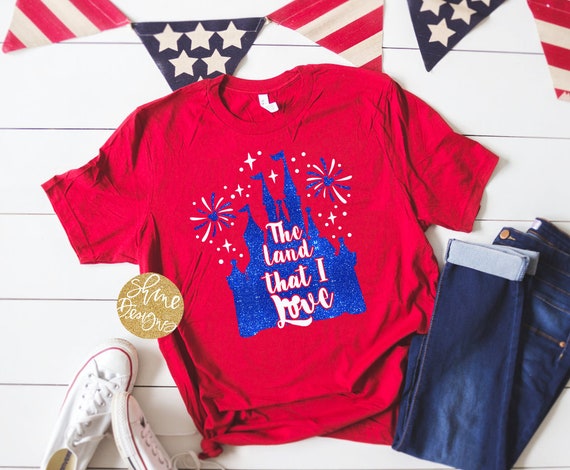 The Land That I Love - Magical Fourth of July Glitter Shirt - Magical Glitter Shirt