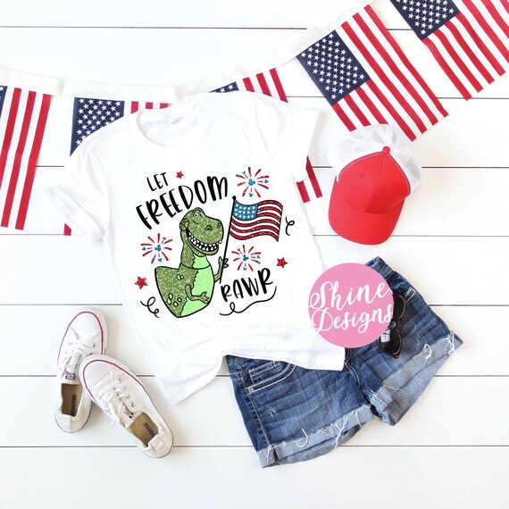 Let Freedom Rawr - Magical Fourth of July Glitter Shirt - Magical Glitter Shirt