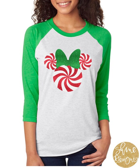 Peppermint Minnie Mouse - Magical Glitter Shirt - Christmas Glitter Shirt