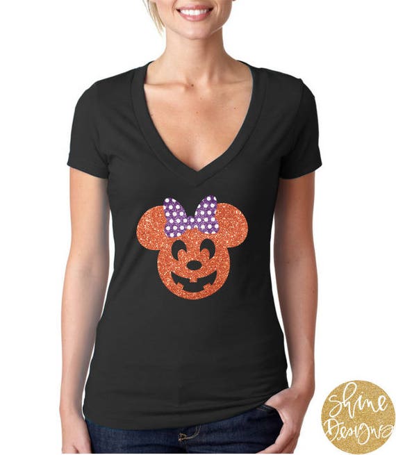 Pumpkin Minnie Mouse - Halloween Glitter Shirt - Mickey's Not So Scary Glitter Shirt
