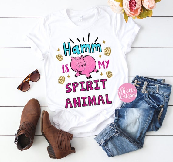 Hamm Is My Spirit Animal Glitter Shirt - Toy Story Land, Pixar Pier, Toy Story Shirt, Toy Story 4