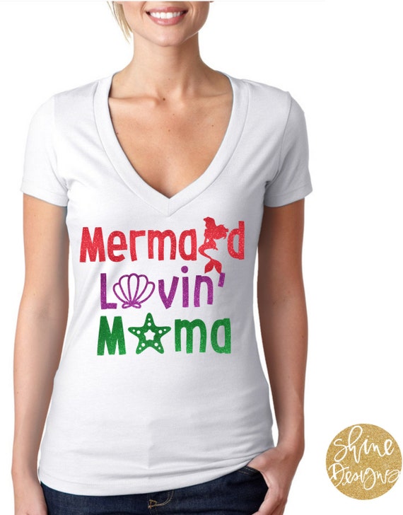 Mermaid Lovin' Mama - Mermaid Glitter Shirt