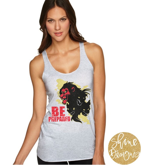 Be Prepared - Scar - The Lion King White Glitter Shirt