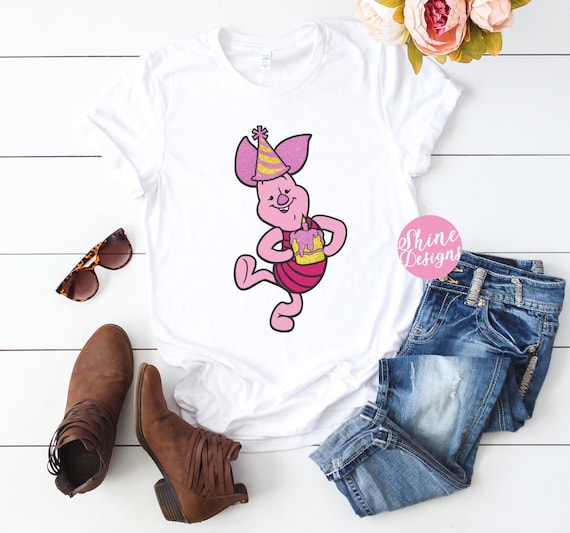 Piglet Birthday Shirt - Winnie The Pooh Shirt - Glitter Shirt