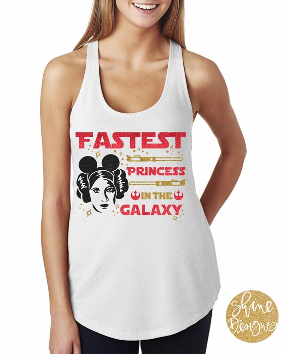 Fastest Princess In The Galaxy - Star Wars Princess Leia Inspired Magical Glitter Shirt - Run Magical