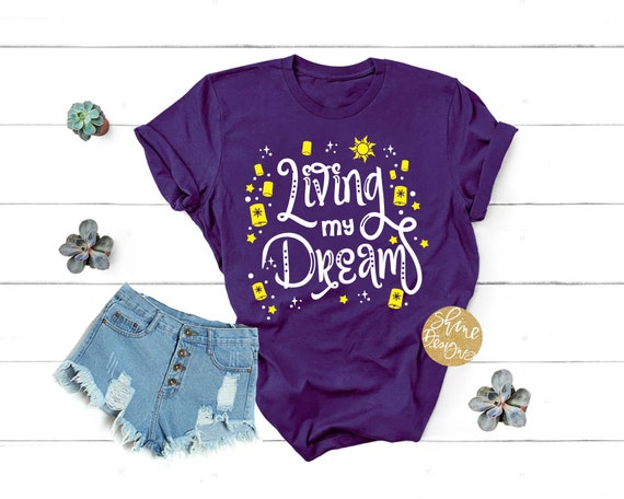 Living My Dream - Tangled Inspired Magical Glitter Shirt - Rapunzel Glitter Shirt