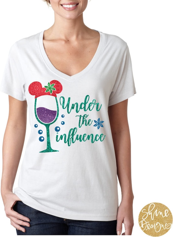 Under The Influence - Wine Glitter Shirt - The Little Mermaid Magical Glitter Shirt