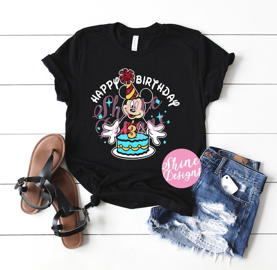Happy Birthday Mickey Mouse Shirt - Mickey Mouse Shirt - Glitter Shirt
