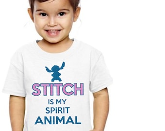 Stitch Is My Spirit Animal - Lilo and Stitch Glitter Shirt