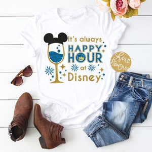 It's Always Happy Hour At Disney Magical Glitter Shirt Epcot Food and Wine Festival image 2