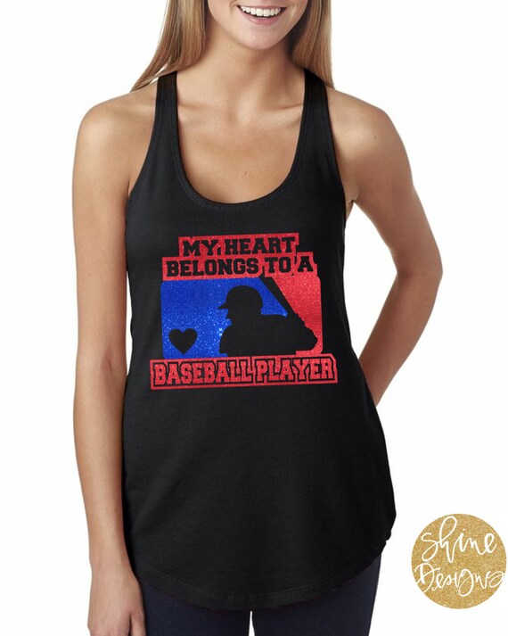 My Heart Belongs To A Baseball Player Glitter Shirt