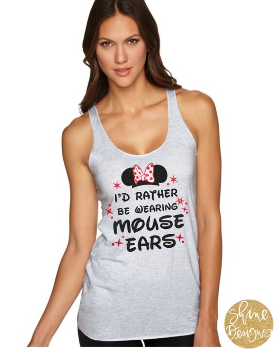 I'd Rather Be Wearing Mouse Ears Minnie Mouse - Magical Shirt -  Glitter Shirt