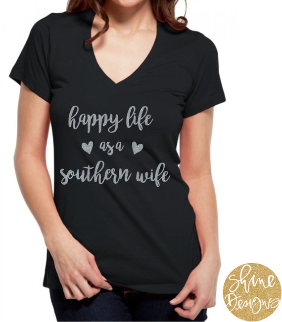 Happy Wife as a Southern Wife Glitter Shirt