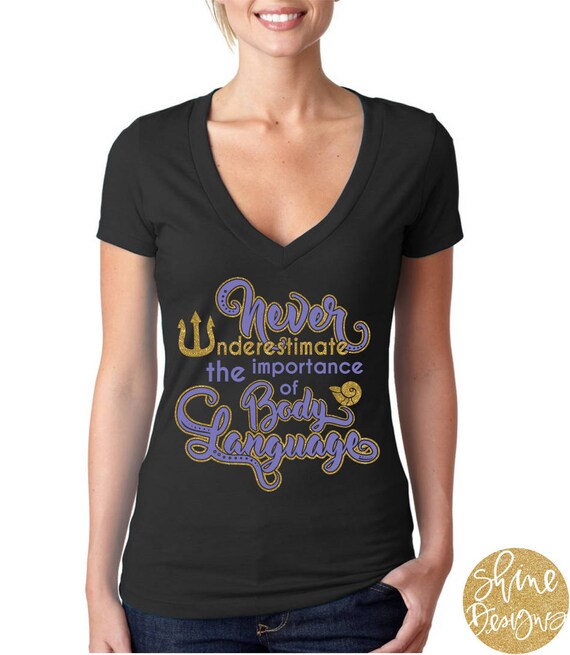Never Underestimate the Importance of Body Language - The Little Mermaid Inspired Glitter Shirt - Ursula Glitter Shirt