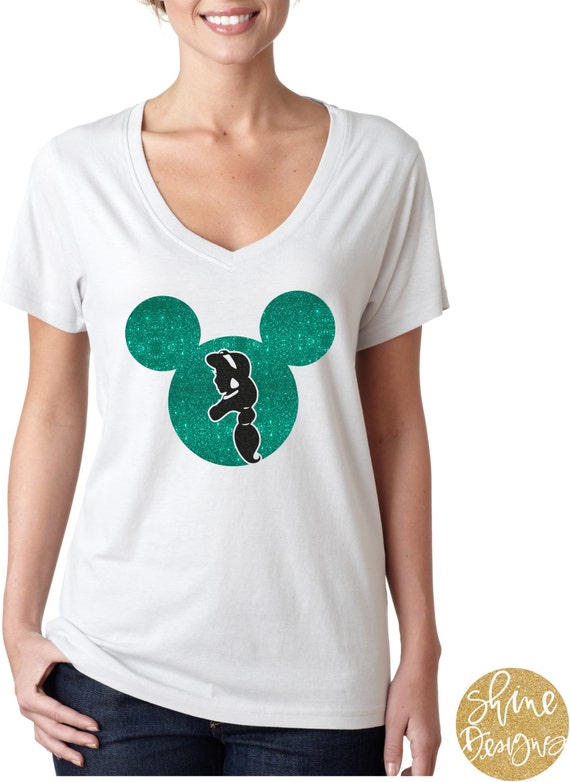 Mickey Mouse Princess Jasmine Glitter Shirt