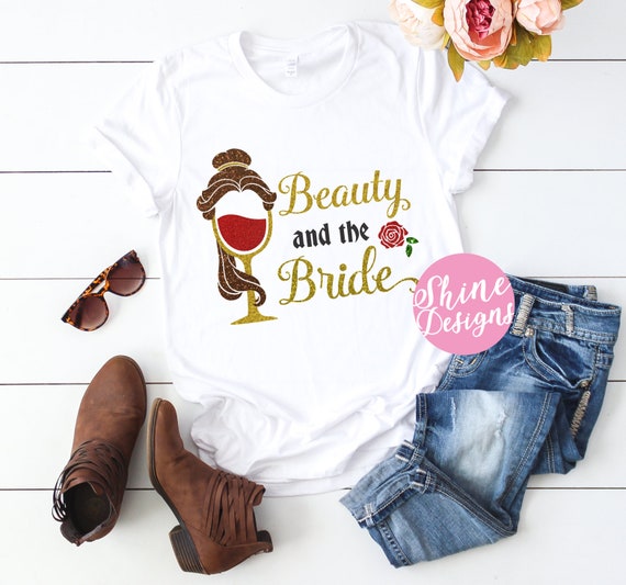Beauty and the Bride - Beauty and the Beast Inspired Magicaly Glitter Shirt - Epcot Food and Wine Festival
