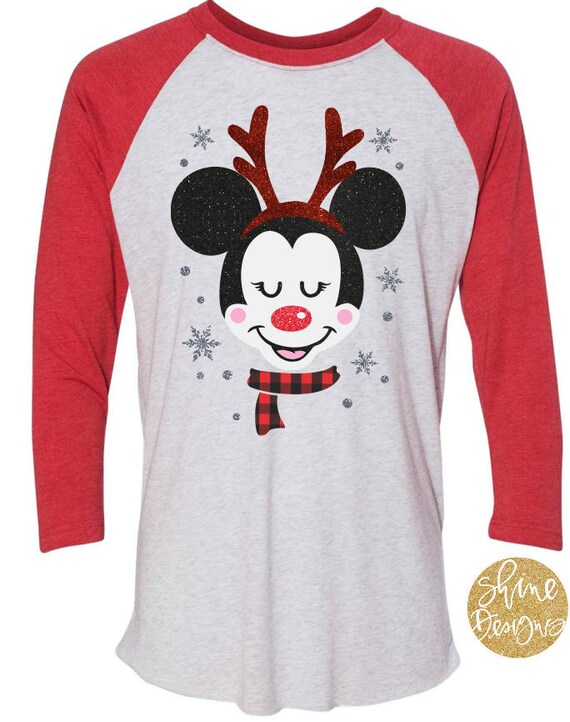 Mickey Reindeer Head - Magical Christmas Reindeer Mouse Baseball Shirt