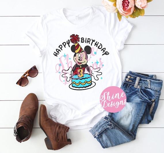 Happy Birthday Mickey Mouse Shirt - Mickey Mouse Shirt - Glitter Shirt