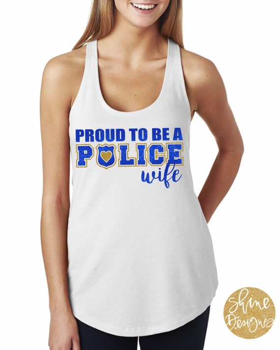 Proud To Be A Police Wife Glitter Shirt