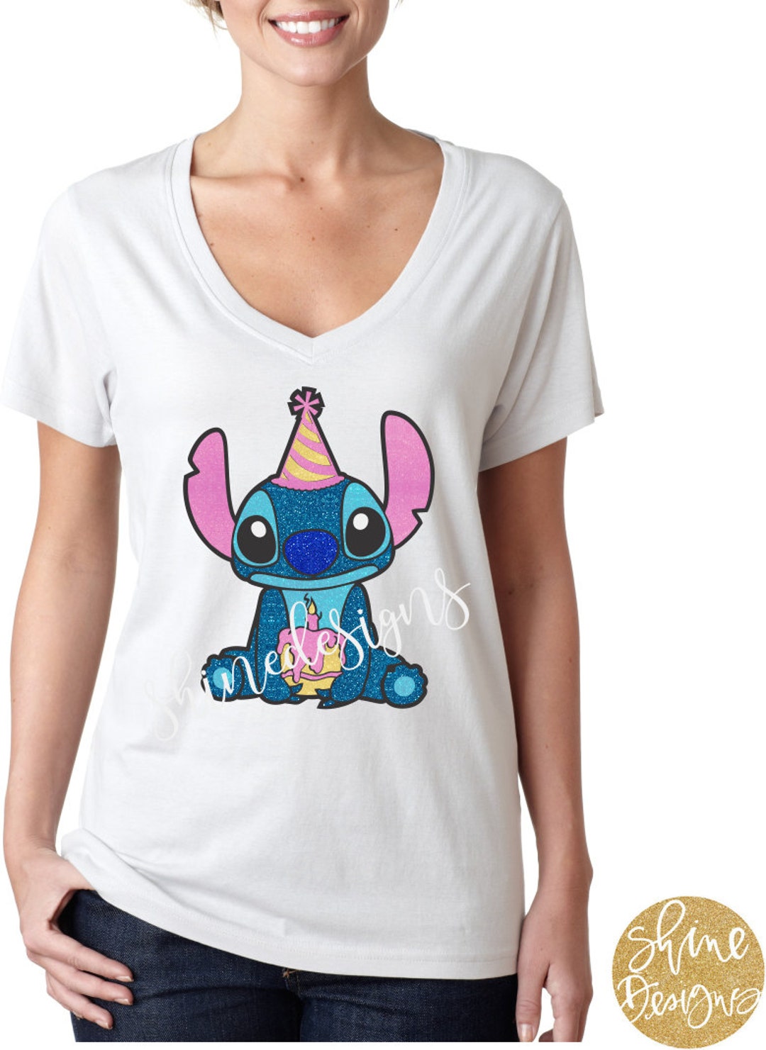 Stitch Black Girls 4-6X T-Shirt 5/6