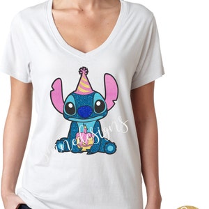 Stitch Birthday Shirt - Lilo and Stitch Shirt - Glitter Shirt